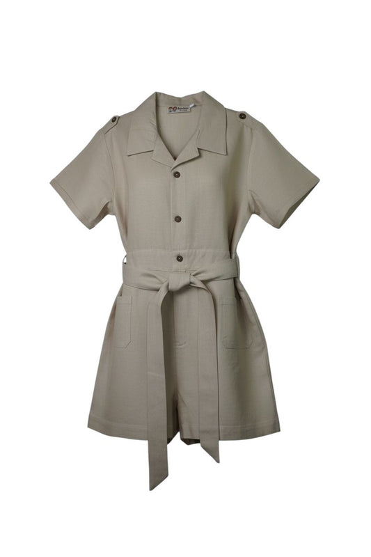 Timeless Linen-Blend Shirt Dress with Waist Tie