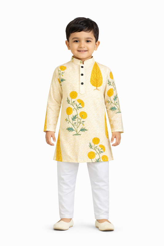 Sunshine Bloom Printed Kurta Pajama