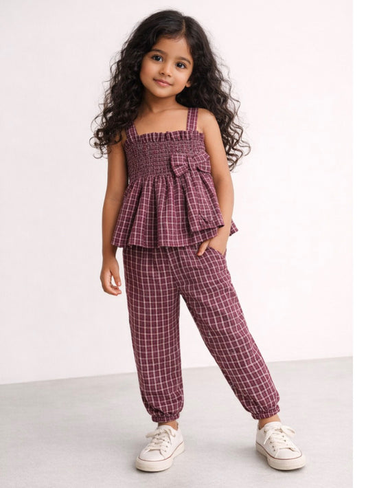 Berry Check Charm Co-ord Set