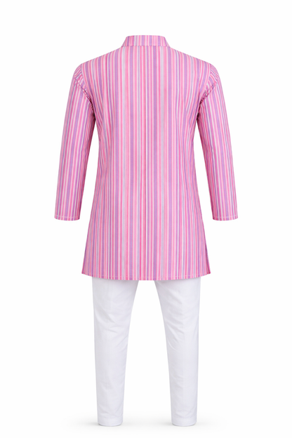 Blush Candy Stripe Classic Kurta Pajama