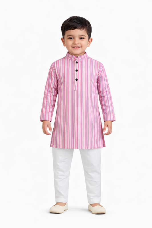 Blush Candy Stripe Classic Kurta Pajama