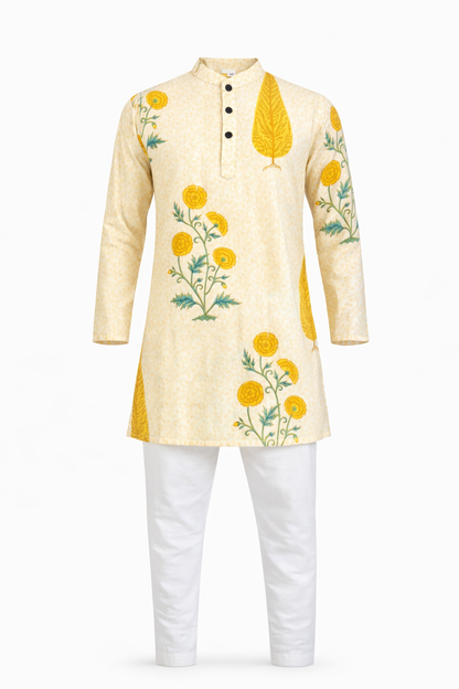 Sunshine Bloom Printed Kurta Pajama