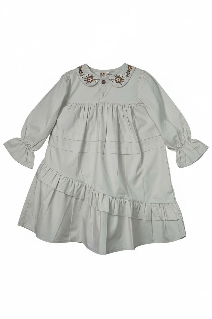 Willow Mist Embroidered Collar Dress