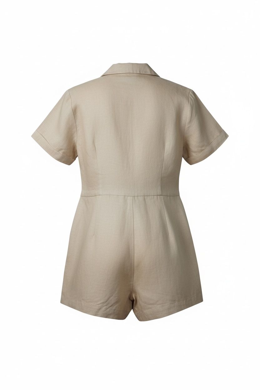 Timeless Linen-Blend Shirt Dress with Waist Tie