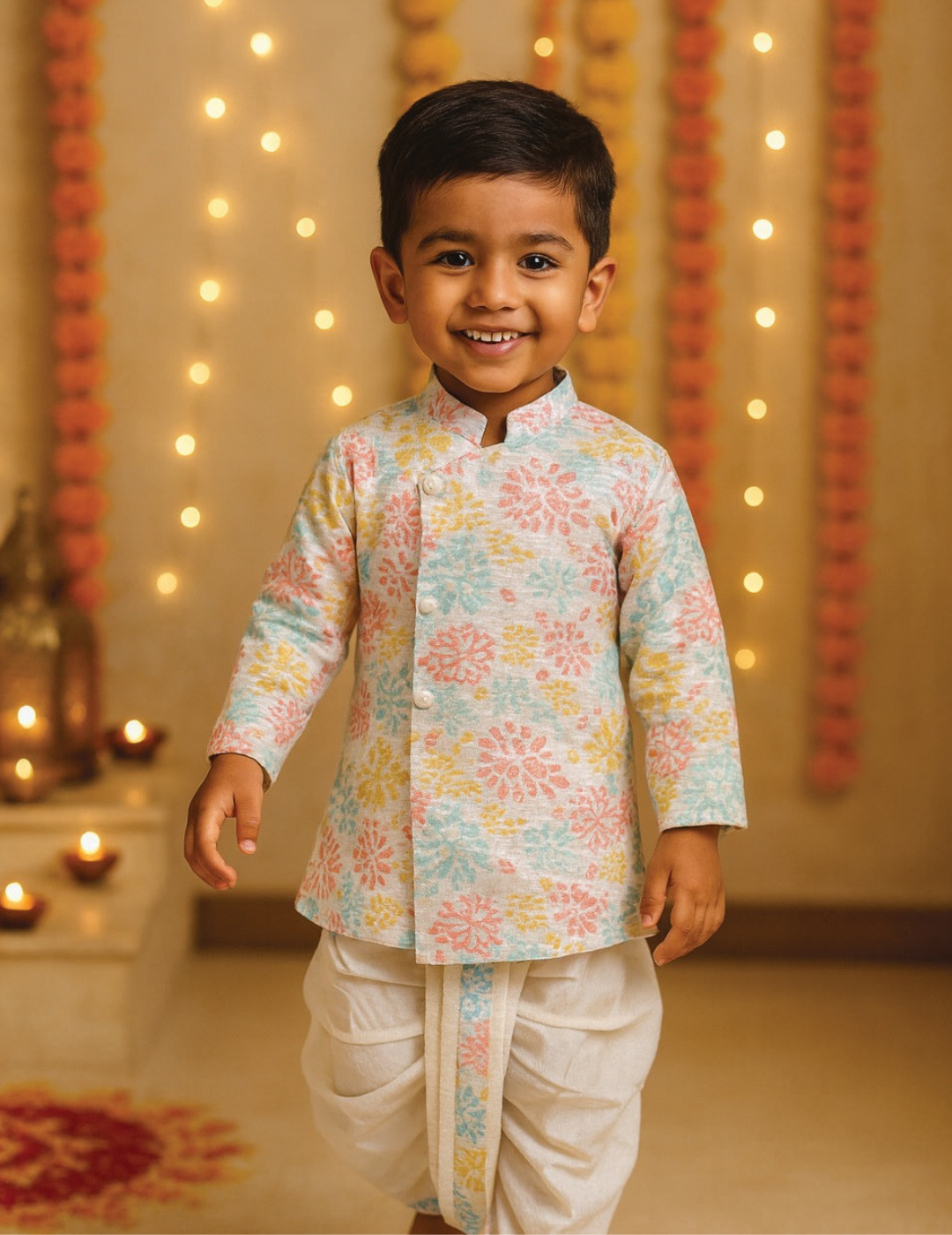 TAARA FLORAL DHOTI KURTA SET